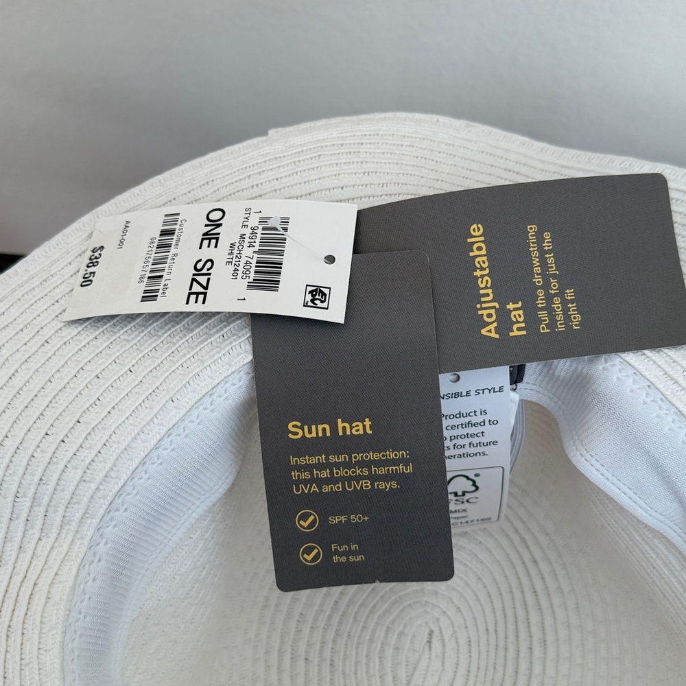 White Straw Hat - Picture 5 of 8